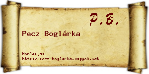 Pecz Boglárka névjegykártya